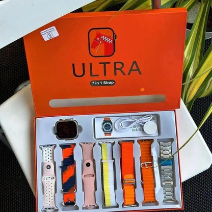 Multicolor Smart Watch with 7 Straps & Long Battery
