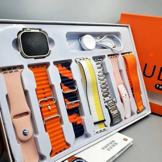 Multicolor Smart Watch with 7 Straps & Long Battery