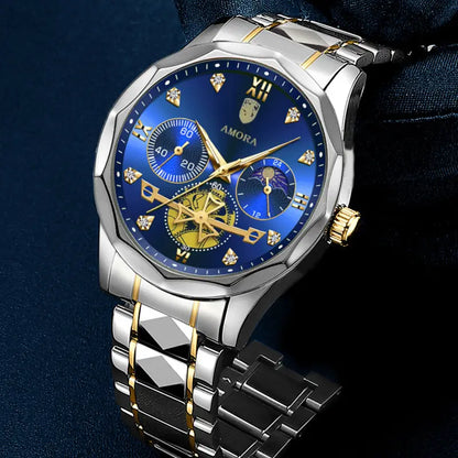 Men's Korean Version Luminous Quartz Watch Silver Gold