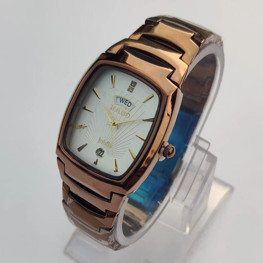 Stainless Steel Analog Watch for Men Women Rose Gold