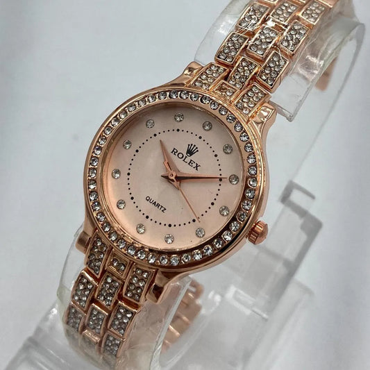 Rose Gold Crystal Ladies Quartz Watch