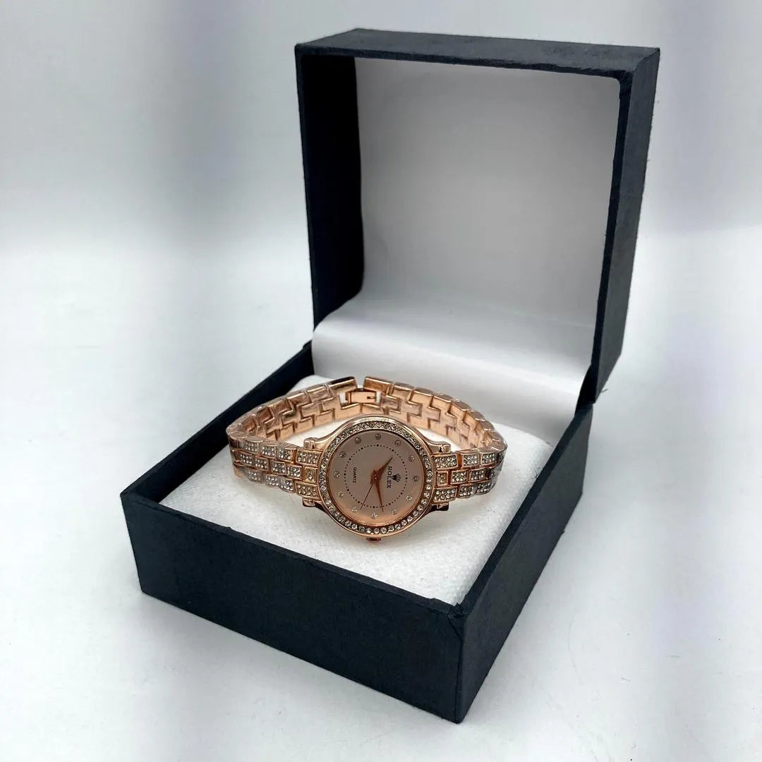 Rose Gold Crystal Ladies Quartz Watch